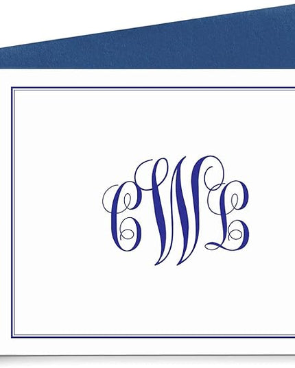 Classic Monogram Stationary Set FOLDED NOTE CARDS, Personalized Stationary Set, Personalized Monogram Stationery, Your Choice of Colors and Quantity