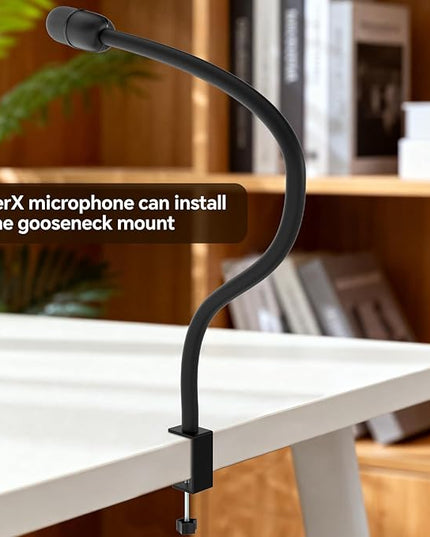Microphone Stand,50 cm Long Flexible Gooseneck Arm Desktop Clamp Mount,Universal Heavy Duty Mic Clip Holder 3/8" to 5/8" Adapter,Compatible with Shure/Fifine/HyperX /AT2020 /Pyle/Blue Snowball/Razer