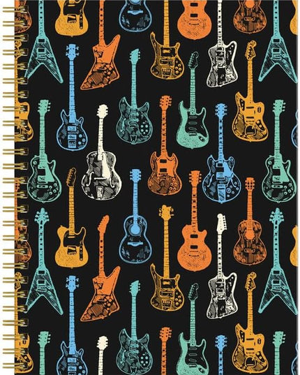 Spiral Journal Notebook for Women,A5 College Ruled Notebooks 6"x 8.4", 120 Pages (60 Sheets) Lined Journal with Premium Thick Paper,Perfect for School Office Home(Colorful Guitar)