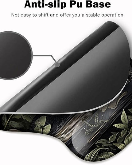 Ergonomic Mouse Pad with Wrist Support,Mouse Pad with Wrist Rest and Coaster Set,Office Supplies Non-Slip Mouse Pads for Desk, Non-Slip Comfortable,Goth