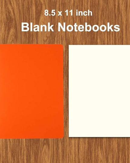 Large Colorful Blank Notebook Journals Bulk with Thick Unlined Paper, 8.5x11 inch, 60 Pages, Journal Set for Travelers Students Office, Sketchbook Composition Diary Subject Notebooks, 12 Pack