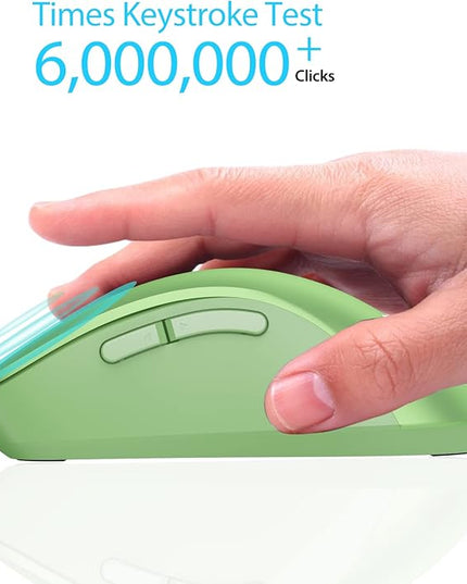 memzuoix 2.4G Wireless Mouse, 1400 DPI Mobile Optical Cordless Mouse with USB Receiver, Portable Computer Mice for Laptop, PC, Desktop, MacBook, 5 Buttons (Mint Green)