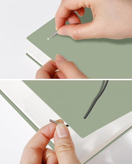 AHGXG Graph Paper Notebook - Spiral Notebook Journal 7.6" x 10", B5 Large Graph Notebook, 140 Pages, 100 gsm Thick Grid Paper, Waterproof Plastic Cover, for School Writing Engineering, Sage Green