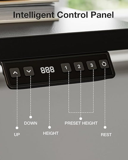 Muvai 71 Inch L Shaped Standing Desk Adjustable Height with Cable Management Tray,Gaming Electric Corner Standing Desk, Sit Stand Computer Table with Reversiable Splice Board, Black
