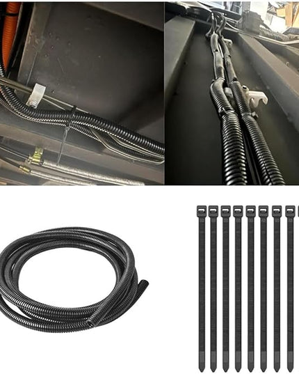 Black 1/4" inch Split Wire Loom Tubing,Alex Tech 32.8ft