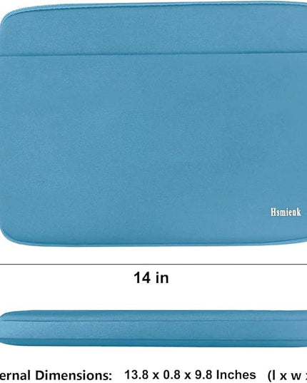 14 inch Laptop Sleeve, Shockproof Protective Notebook Cover Bag with Accessory Pocket, Durable Carrying Laptop Case Compatible for MacBook HP Lenovo Dell Asus Acer, Sky Blue