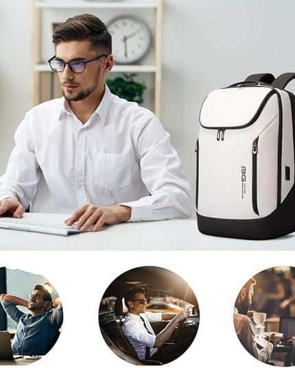 BANGE Business Smart Backpack Waterproof fit 15.6 Inch Laptop Backpack with USB Charging Port,Travel Durable Backpack