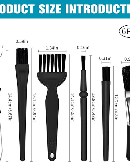 6PCS Keyboard Brush Cleaner Kit with Keycap Puller & Switch Puller, PP Handle Nylon Small Space Dust Removal Anti Static Brush for Computer Keyboard Electrical Appliance Seam Motherboard Camera
