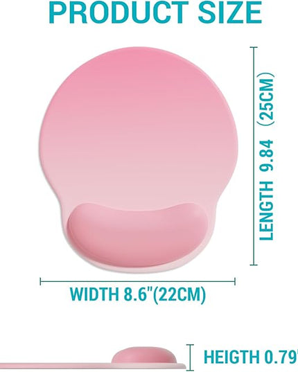 Ergonomic Mouse Pad with Wrist Support, Comfortable Gel Mouse Pads Wrist Rest, Computer Mouse Pad with Non-Slip PU Base, Relief Mousepad for Gaming Work Home Desk Accessories Office Decor