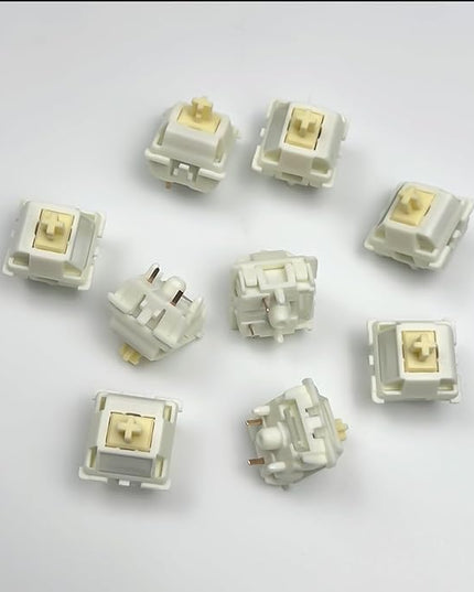 Gateron Cream Keyboard Switches Replacement,Pre-lubed 5-Pin Tactile Switches with Light Guide Pole/All Pom/Enhanced Pin for MX Mechanical Gaming Keyboard(90Pcs)