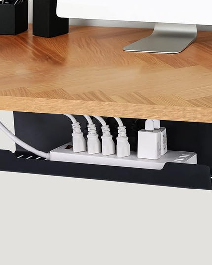 VIDOR Under Desk Cable Management Tray 2-Pack, 17" Cord Organizer, No Drill Alloy Steel, Perfect for Standing Desk and Office Home Wire Management