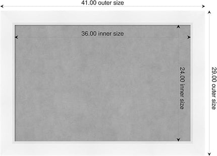Amanti Art White Framed Magnetic Board 29x41 Large Vision Board for use with Magnets, 100% Metal Sheet to Display Items as Office Decor or for Home Organization in mudroom, Kitchen or Kids Room