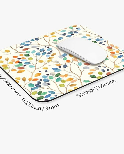 Square Mouse Pad Colorful Forest,Personalized Premium-Textured Custom Mouse Mat Design,Washable Mousepad Cloth,Non-Slip Rubber Base Computer Mouse Pads for Wireless Mouse