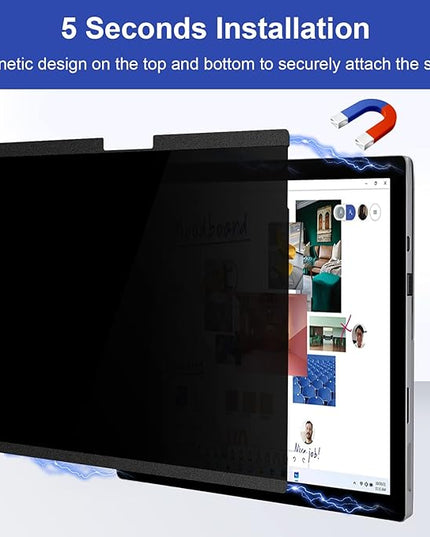 IPROKKO Privacy Screen for Surface Pro 7 Plus/7/6/5/4/(12.3 inch), Magnetic Removable Microsoft Surface Privacy Filter, Laptop Anti Glare Blue Light Screen Protector