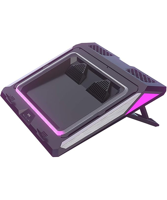 IETS GT300 Double Blower Laptop Cooling Pad for 14-17 Inch Gaming Laptop, Cooler Pad with Dust Filter, Flexible Rubber Ring, Colorful Lights,Adjustable Mount Stand,Third Gear Speed