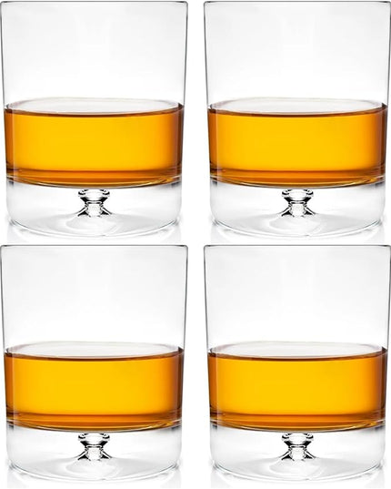 Whiskey Glasses, Set of 4, Made in Europe, 100% Lead-Free Crystal, Smooth Rim, Gift-Boxed, Dishwasher-Safe (Taylor Double Old Fashioned Glasses)