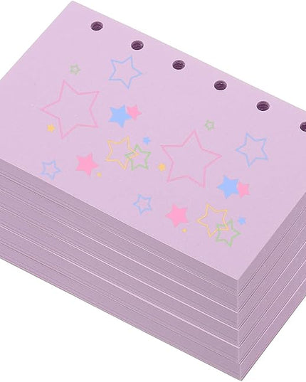 PATIKIL Colored Loose Leaf Paper, 5" x 3.2"(A7) 300 Sheets 6 Holes Punched 150GSM Blank Binder Refill Paper Supplies for Office Note Taking Teacher Planner Journal Notebook, Purple