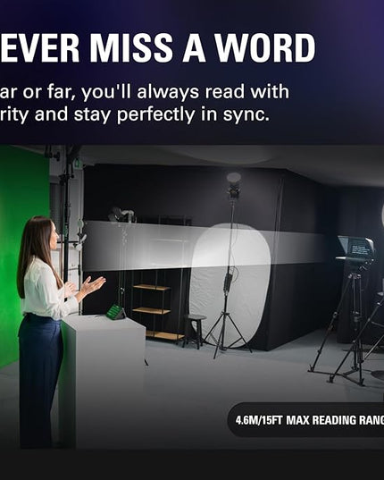 Elgato Prompter XL – Full-Sized Teleprompter with Removable Display, Video Conferencing Monitor, for DSLR Mirrorless & Studio Cameras, Single-Cable Setup – USB-C 3.2 for PC & Mac