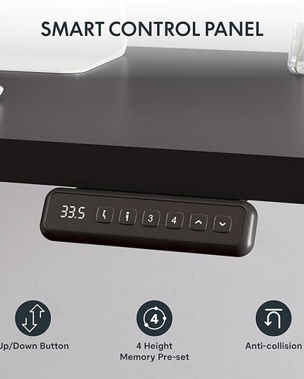 SANODESK Electric Corner L-Shaped 71 x 63 in Standing Desk, Memory Height Adjustment, Black Top Black Frame