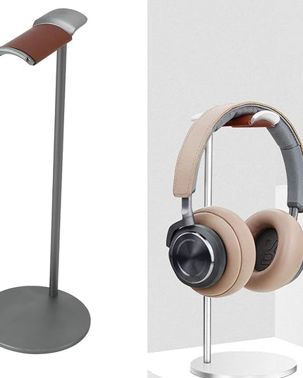 Jectse Headphone Stand, Aluminum Alloy Headset Holder with Soft Top and 10cm Solid Base, for Home Studio Desktop Organization (Gray)