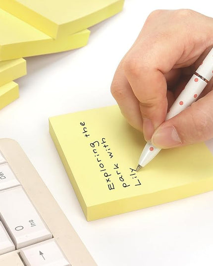 Sticky Notes 3x3 Self-Stick Notes Pads with 6 Bright Colors, Easy to Post for Office, School, Home, 6 Pads/Pack, 100 Sheets/Pad (Yellow)