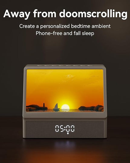 Sunrise Alarm Clock with Sound Machine for Bedrooms Heavy Sleepers,Smart Wake Up Light Sunrise Alarm Clock White Noise Machine for Adults Kids(White)