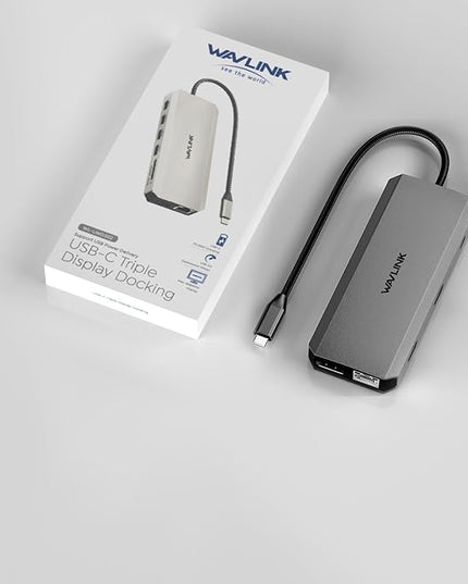 WAVLINK USB C Docking Station Dual Monitor for Laptop Dell/Lenovo/HP/XPS, USB-C Hub Multiport Adapter Dongle Dock with 2 HDMI, DisplayPort, Ethernet Hub, 87W Power Delivery, SD Card Reader, Audio