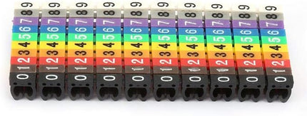 Fafeicy Coded Clip on Wire Markers, Wire Number Labels, Colorful Wire Numbering Marker Tube Cable Marker for Marking(100PCS -4MM 4)