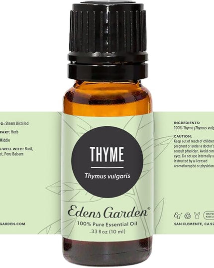 Edens Garden Thyme Essential Oil- 100% Pure Premium Grade, Undiluted, Natural, Therapeutic, Aromatherapy, The Best for Diffuser, Candle, Laundry, Kid Safe 10 ml (.33 fl oz)