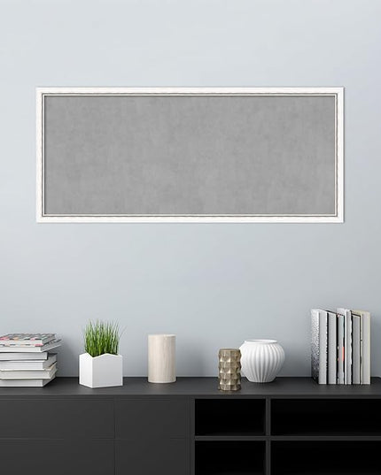 Amanti Art White Framed Magnetic Board 22x50 Oversize Vision Board for use with Magnets, 100% Metal Sheet to Display Items as Office Decor or for Home Organization in mudroom, Kitchen or Kids Room