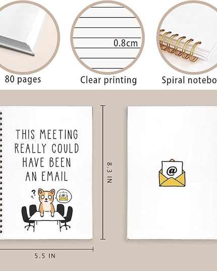 LIANGW Meeting Notebook - This Meeting Really Could Have Been An Email Journal, Office Gift for Coworkers, Bosses, Dog Notebook Journal, Funny Work Spiral Notebook, 5.5x8.3 Inch