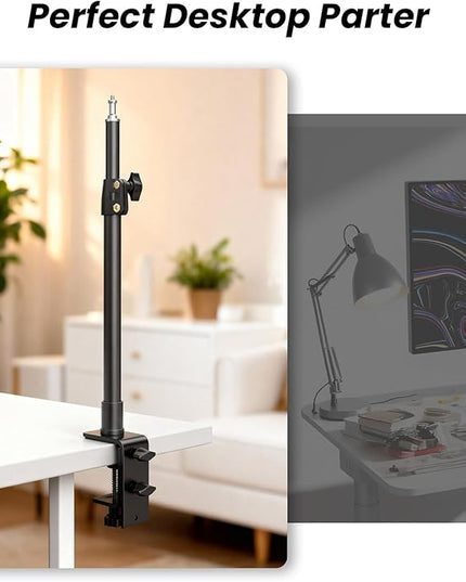 2Pack Streaming Key Light, LED Video Light Dimmable Bi-Color 3200-5600k Video Conference Lighting with Gooseneck Tubes Desk Light for Stream/Podcast/Gaming/Zoom Meetings/Broadcast/YouTube