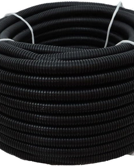 Flexible Polyethylene HDPE Non-Split Corrugated Wire Loom Tubing (Black, 1/2" Dia. x 100 ft)