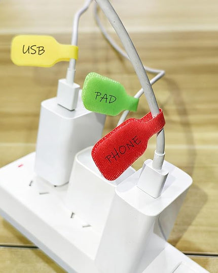 32 Pcs Multi Color Durable Cable Lables with Writable Surface,Waterproof Wire Labels for Electronics Organization,Computer&Industrial Cable Management,1.7" x 0.78"Cord Tags(8 Colors)