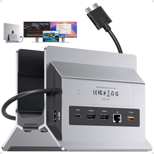 MacBook Docking Station Dual Monitor 4K@60Hz with M.2 NVMe SSD Enclosure