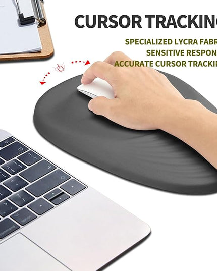 Hokafenle Ergonomic Mouse Pad Wrist Support, Terraced Slope Carpal Tunnel Wrist Pad for Mouse with Unibody Memory Foam, Wrist Rest Pain Relief Mousepad (Dark Grey, 11.8x7.9 in)