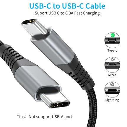 6 inch USB C to USB C Cable, 0.5ft 3-Pack Short USB Type C Charger Cable PD Fast Charging Braided Type C to Type C Cord 60W for Samsung Galaxy S234 S23, Moto G8, Google Pixel, iPhone 15 16 Pro Max