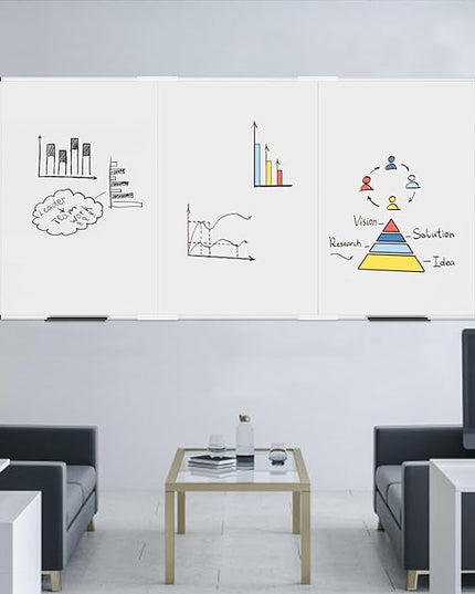VIZ-PRO Large Magnetic Whiteboard/Foldable Dry Erase Board, 96 X 48 Inches, Wall Mounted White Board for School Office and Home 8' x 4'