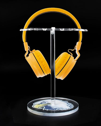 Clear Acrylic Headphone Stand for AirPods Max/Gaming Headsets (HyperX/Xbox) - Universal Holder for Bose, Beats & Wireless Headphones - Space-Saving Organizer (Black&White Eagle/Hawk)