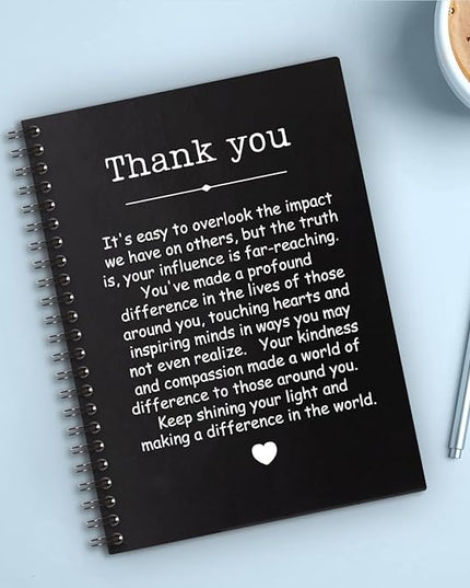 Thank You Hardcover 160 Pages Spiral Notebooks, Funny Thank You Gift for Women Men Coworkers Leader Mentor, Appreciation Gifts for Employees, Thanksgiving Gifts for Colleagues Leaders