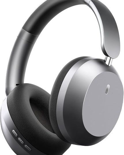 Wentronic Y05 Bluetooth Headphones Wireless Over Ear Noise Cancelling with Microphone 48 Hours Playtime, High Sound Quality Foldable Soft Earpads Headphones for Travel-Space Grey