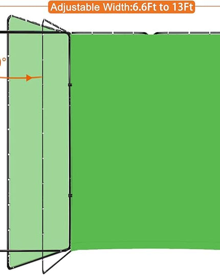 7.87ft x 13.12ft Green Screen Backdrop with Stand, Large Collapsible Green Backdrop with Heavy Duty Stand for Parties, Photography, Video Shooting, Live Streaming, Gaming