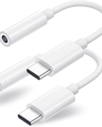 2 Pack USB C to 3.5mm Headphone Jack Adapter, USB C to Aux Audio Dongle Cable Cord Compatible with iPhone 17/16/15 Pro/15 Pro Max, iPad Pro, MacBook, Samsung S21-24, Pixel 7/6/5