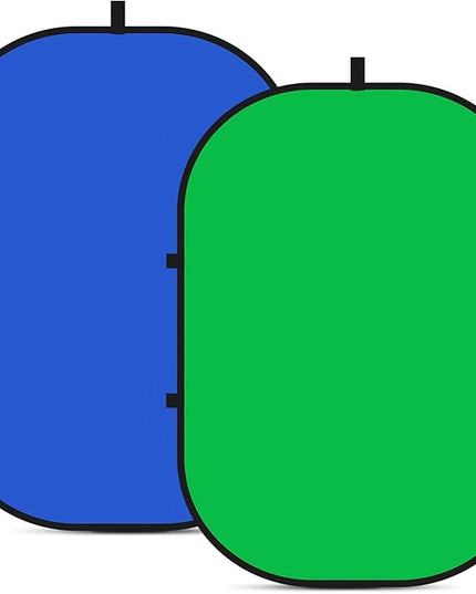 NEEWER Chromakey Backdrops, Double Sided Green Screen and Blue Screen, 2 in 1 Collapsible and Reversible Background for Photography, Gaming and Live Streaming, 5'×6.6'/1.5m×2m (Green/Blue)