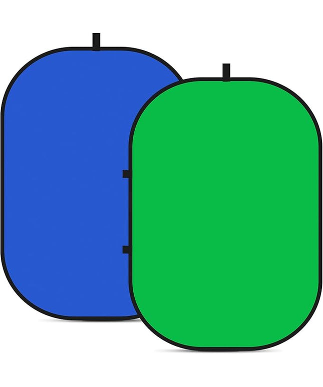 NEEWER Chromakey Backdrops, Double Sided Green Screen and Blue Screen, 2 in 1 Collapsible and Reversible Background for Photography, Gaming and Live Streaming, 5'×6.6'/1.5m×2m (Green/Blue)