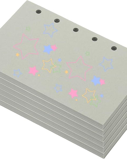 PATIKIL Colored Loose Leaf Paper, 5" x 3.2"(A7) 300 Sheets 6 Holes Punched 150GSM Blank Binder Refill Paper Supplies for Office Note Taking Teacher Planner Journal Notebook, Light Gray