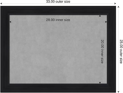 Amanti Art Black Framed Magnetic Board 25x33 Medium Vision Board for use with Magnets, 100% Metal Sheet to Display Items as Office Decor or for Home Organization in mudroom, Kitchen or Kids Room
