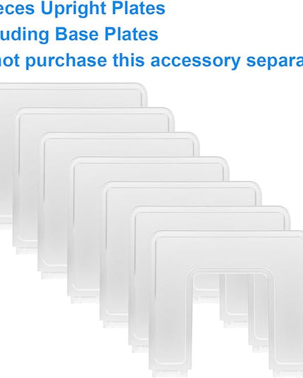 6 Pieces Upright Plates, Accessory Parts of Expandable File Folder Holder, Translucent Frosted