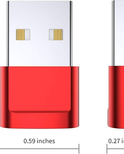USB C Female to USB Male Adapter (4-Pack),Type C to USB A Charger Converter for iPhone 15 14 13 12 11 Plus Pro Max,Samsung Galaxy Note 20 S24 S23 S22,Apple iWatch Watch Series 7 8 SE,AirPods iPad Pro