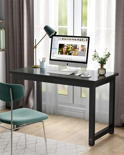 Tribesigns Computer Desk, 47 inch Modern Simple Office Desk Computer Table Study Writing Desk for Home Office, Black